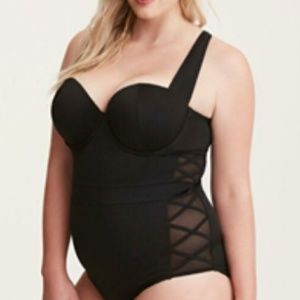 Black one piece swimsuit